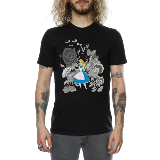 Li-cense Disney heren alice in wonderland bloemen t-shirt UTBI9952_black large