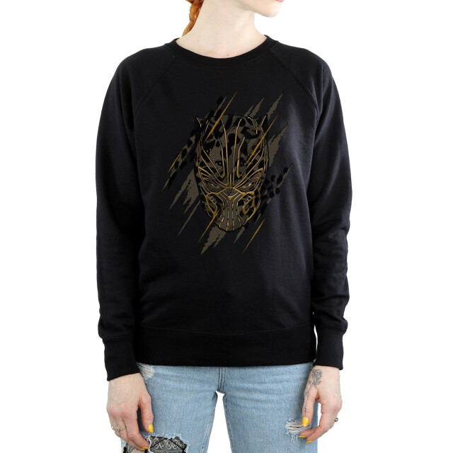 Li-cense Marvel dames sweatshirt panter met gouden hoofd UTBI9940_black large