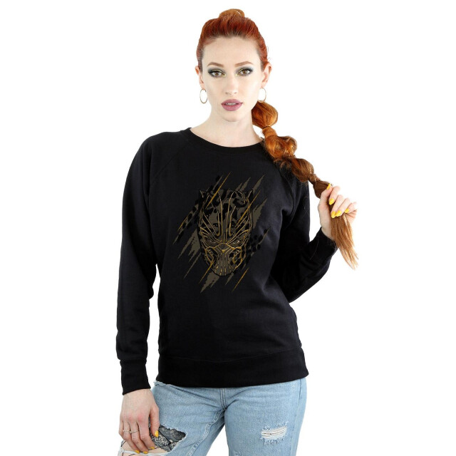 Li-cense Marvel dames sweatshirt panter met gouden hoofd UTBI9940_black large