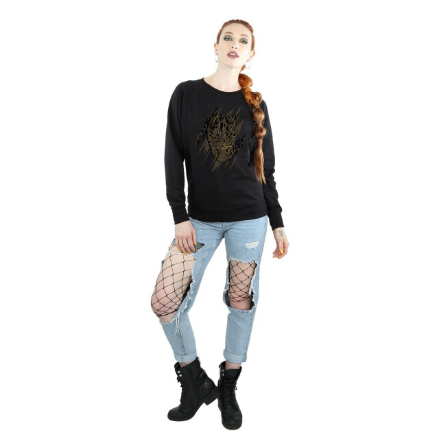Li-cense Marvel dames sweatshirt panter met gouden hoofd UTBI9940_black large
