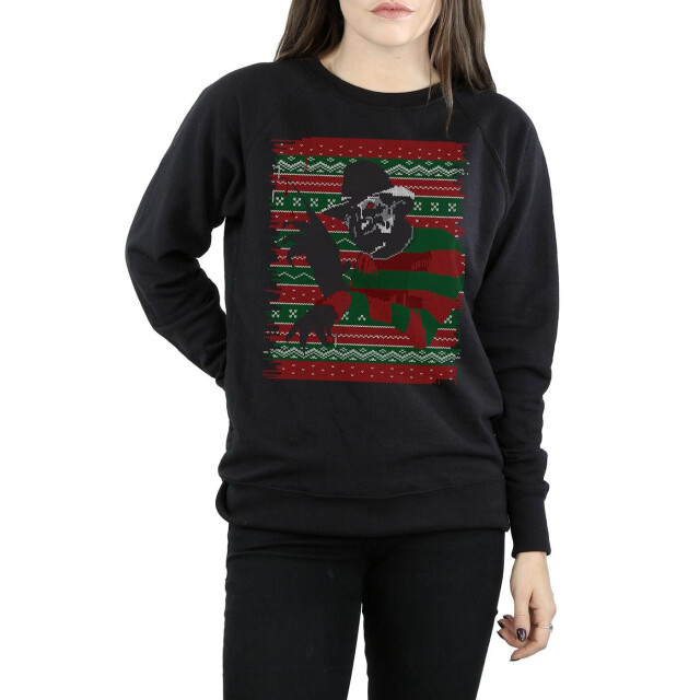 Li-cense A nightmare on elm street dames kerst fair isle sweatshirt UTBI9513_black large
