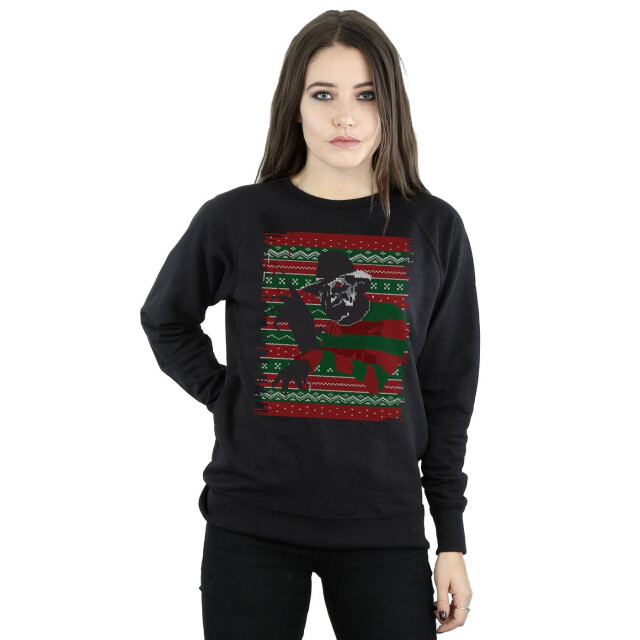 Li-cense A nightmare on elm street dames kerst fair isle sweatshirt UTBI9513_black large