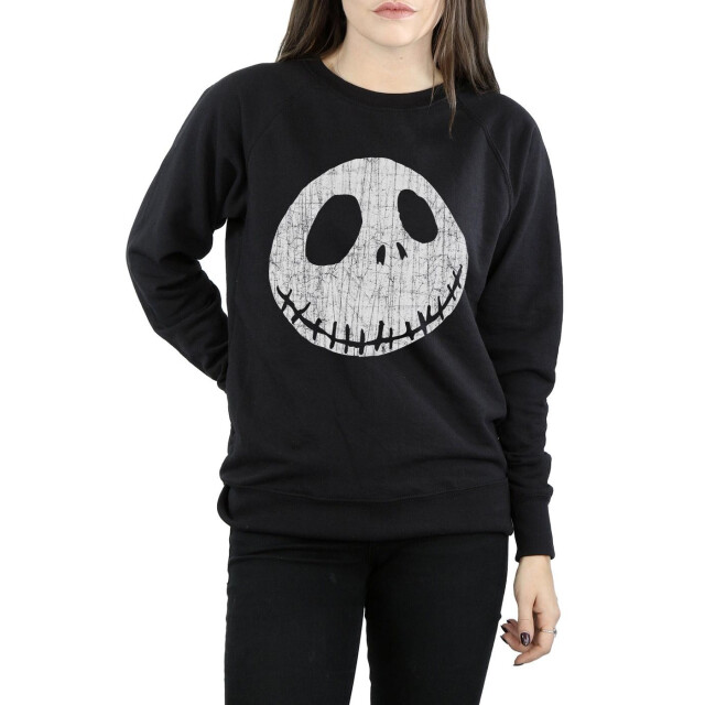 Li-cense Disney dames nightmare before christmas jack gekraakt gezicht sweatshirt UTBI9437_black large