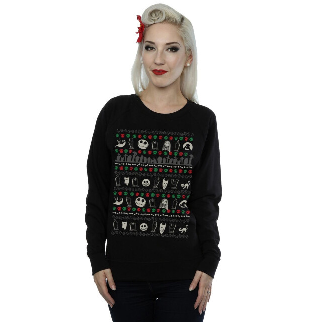 Li-cense Disney dames nightmare before christmas feestelijke pictogrammen sweatshirt UTBI9436_black large