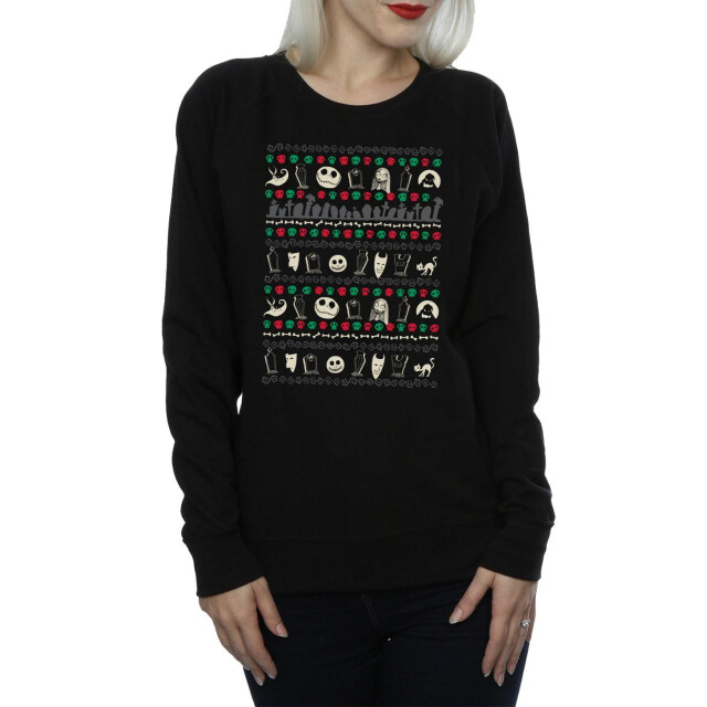 Li-cense Disney dames nightmare before christmas feestelijke pictogrammen sweatshirt UTBI9436_black large