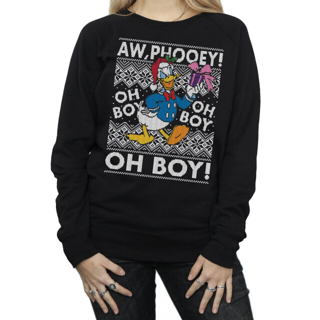 Li-cense Disney dames donald duck kerst fair isle sweatshirt UTBI9215_black large