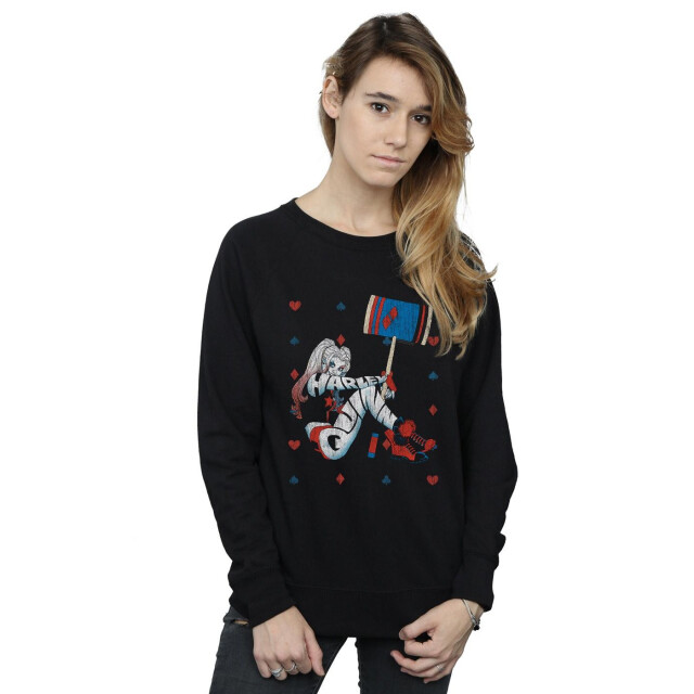 Li-cense Dc comics dames harley quinn speelkaart sweatshirt UTBI9230_black large