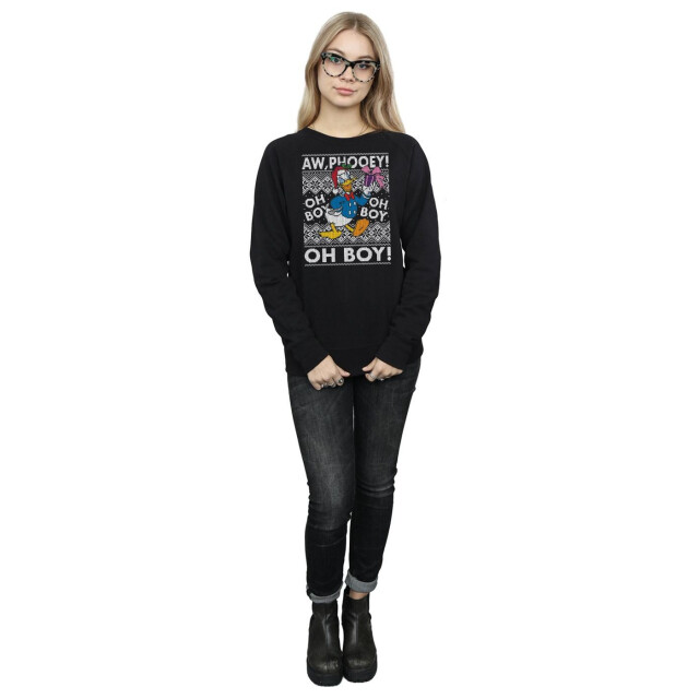 Li-cense Disney dames donald duck kerst fair isle sweatshirt UTBI9215_black large