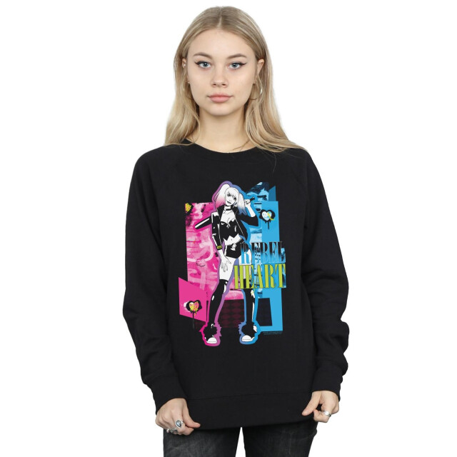 Li-cense Dc comics dames harley quinn rebel heart sweatshirt UTBI9198_black large