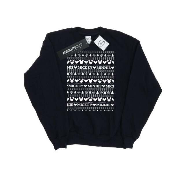 Li-cense Disney dames mickey en minnie kerst fair isle sweatshirt UTBI9176_black large