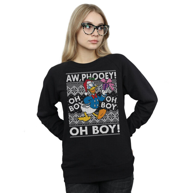 Li-cense Disney dames donald duck kerst fair isle sweatshirt UTBI9215_black large