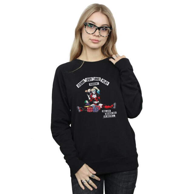Li-cense Dc comics dames harley quinn come out and play sweatshirt UTBI9197_black large