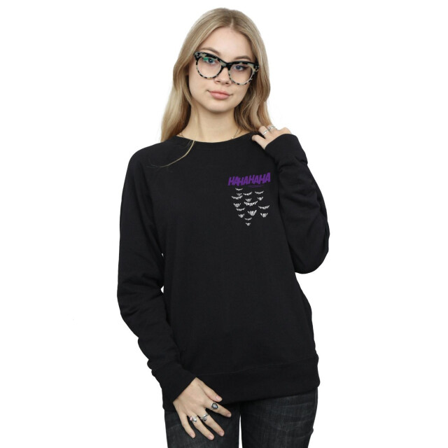 Li-cense Dc comics dames batman joker smile borstprint sweatshirt UTBI9162_black large