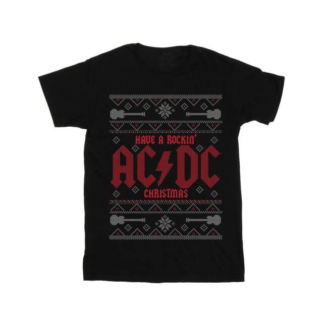 Li-cense Acdc meisjes hebben een rockin kerstmis katoenen t-shirt UTBI3888_black large
