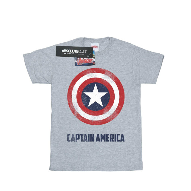Li-cense Marvel meisjes captain america schild tekst katoenen t-shirt UTBI3420_sportsgrey large
