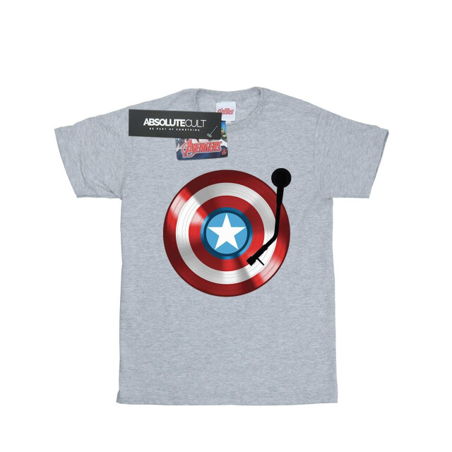 Li-cense Marvel meisjes captain america draaischijf katoenen t-shirt UTBI3373_sportsgrey large