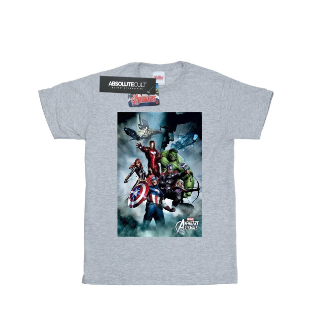 Li-cense Marvel meisjes avengers assemble team montage katoenen t-shirt UTBI2927_sportsgrey large