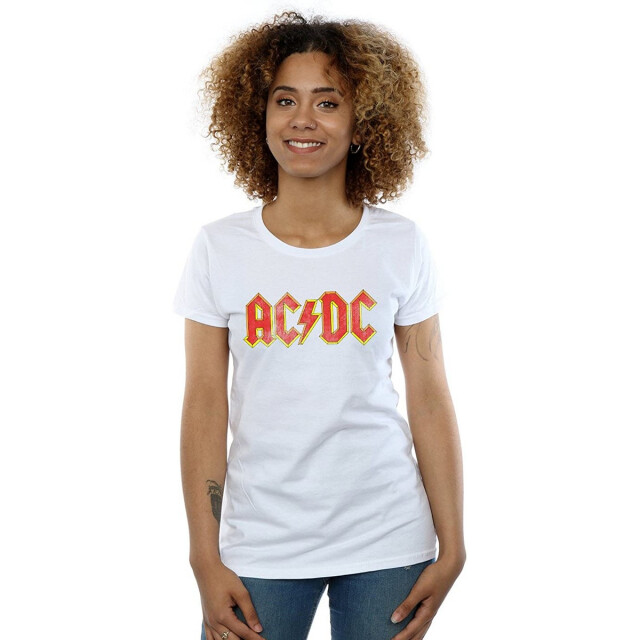 Li-cense Ac/dc dames verbogen logo katoenen t-shirt UTBI396_whitered large