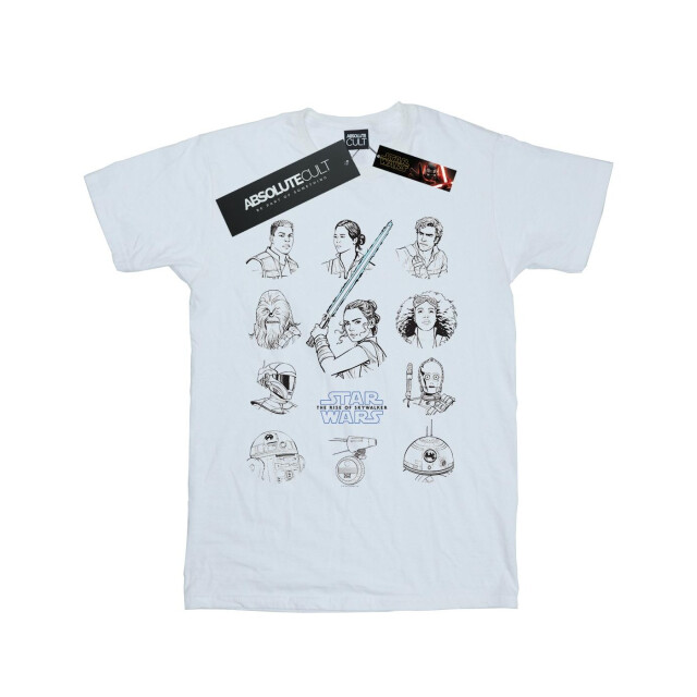 Li-cense Star wars the rise of skywalker dames resistance character line up mono katoenen vriendje t-shirt UTBI46105_white large