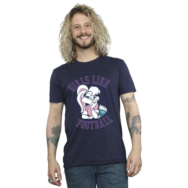 Li-cense Looney tunes heren lola bunny meisjes houden van voetbal t-shirt UTBI52487_navyblue large
