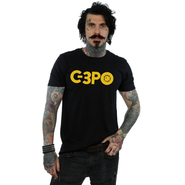 Li-cense Star wars heren the rise of skywalker c-3po tekst logo t-shirt UTBI52074_black large