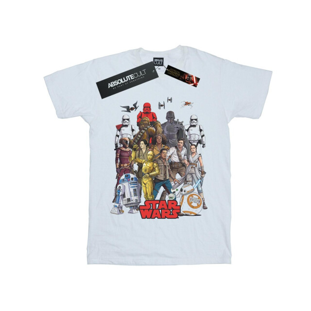 Li-cense Star wars dames the rise of skywalker karakter collage katoenen vriendje t-shirt UTBI46194_white large