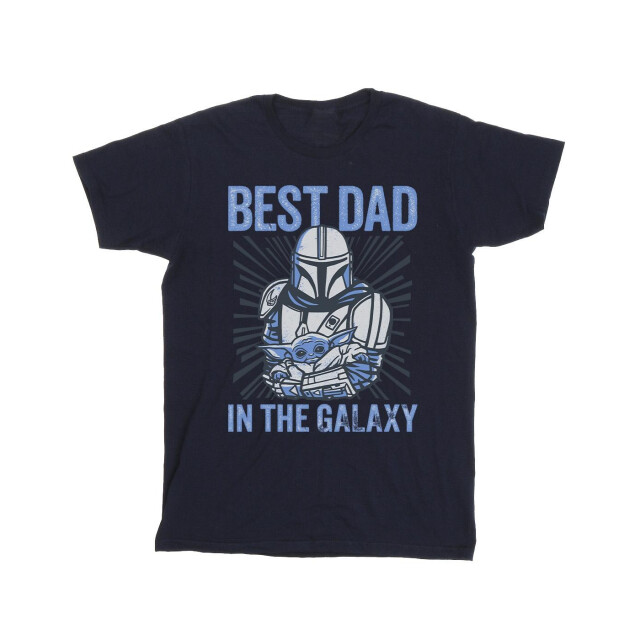 Li-cense Star wars mandalorian best dad galaxy t-shirt heren UTBI52005_navyblue large