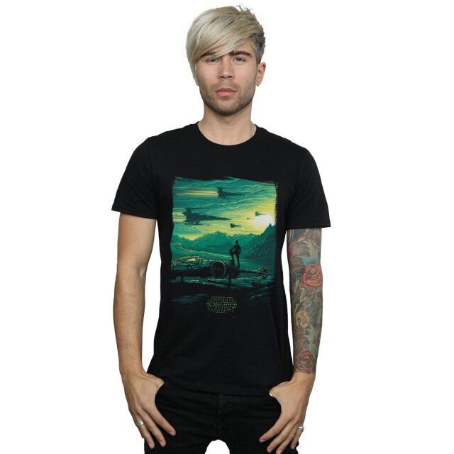 Li-cense Star wars: the force awakens heren poe kunst poster t-shirt UTBI51943_black large