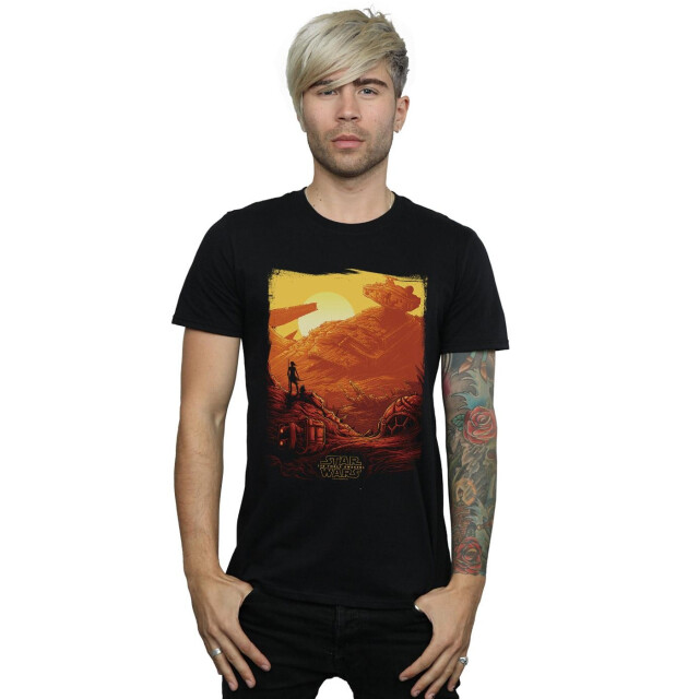 Li-cense Star wars: the force awakens heren rey art poster t-shirt UTBI51941_black large
