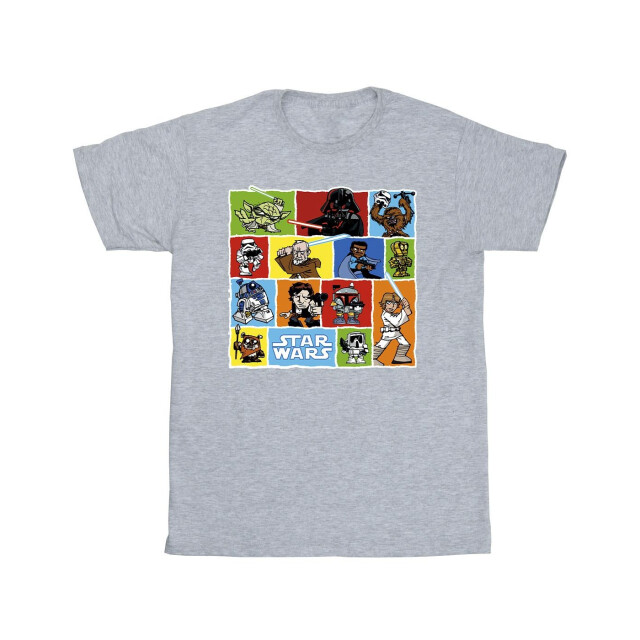 Li-cense Star wars heren comic tekening montage t-shirt UTBI51956_sportsgrey large