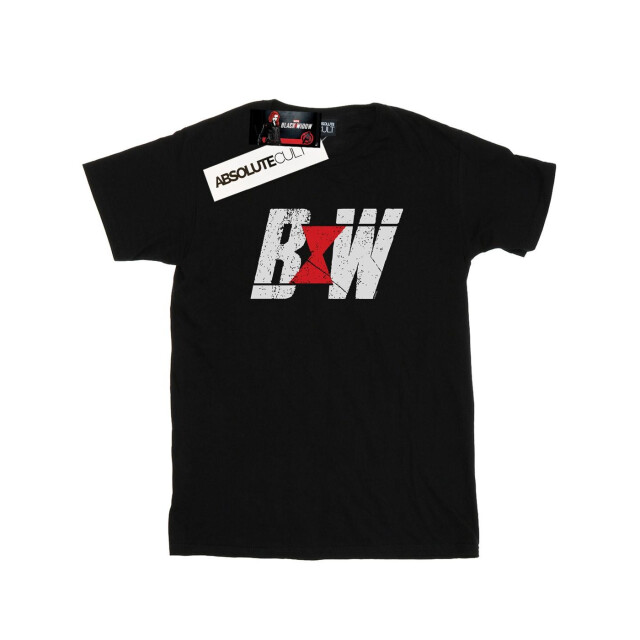 Li-cense Marvel dames black widow movie initial logo cotton boyfriend t-shirt UTBI51962_black large