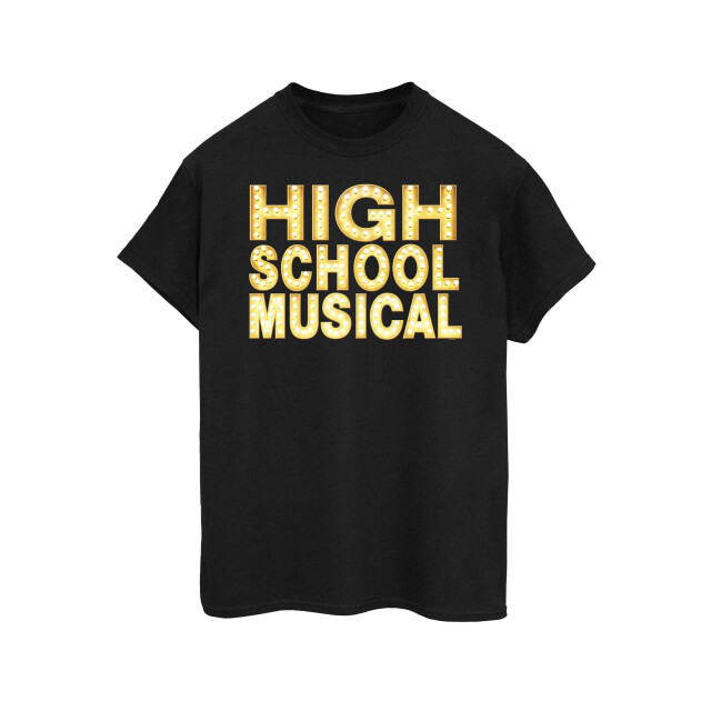 Li-cense Disney dames high school musical the musical lights logo cotton boyfriend t-shirt UTBI51865_black large