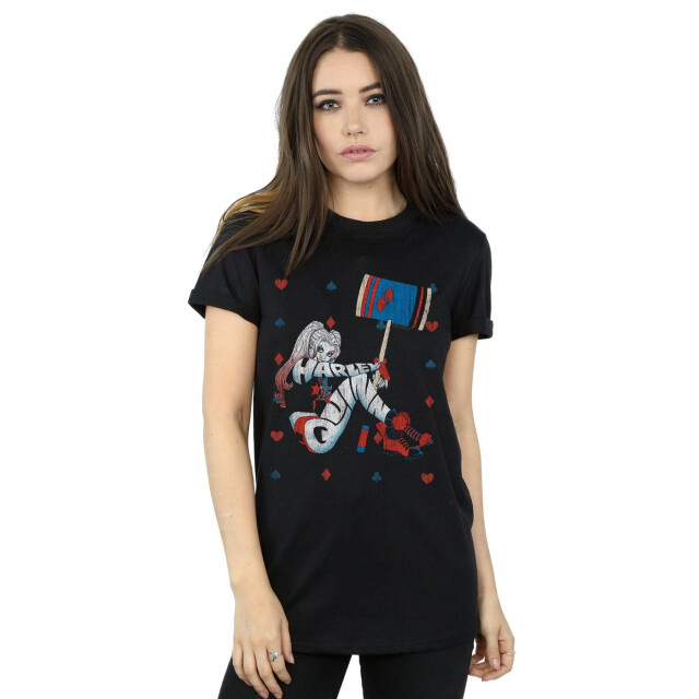 Li-cense Dc comics dames harley quinn speelkaartenpak katoenen vriendje t-shirt UTBI51822_black large