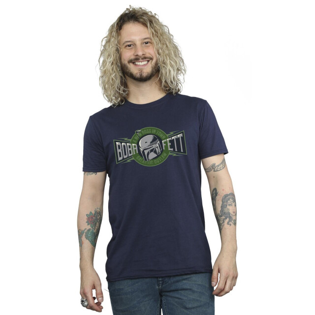 Li-cense Star wars: the book of boba fett heren nieuw outlaw boss t-shirt UTBI51809_navyblue large