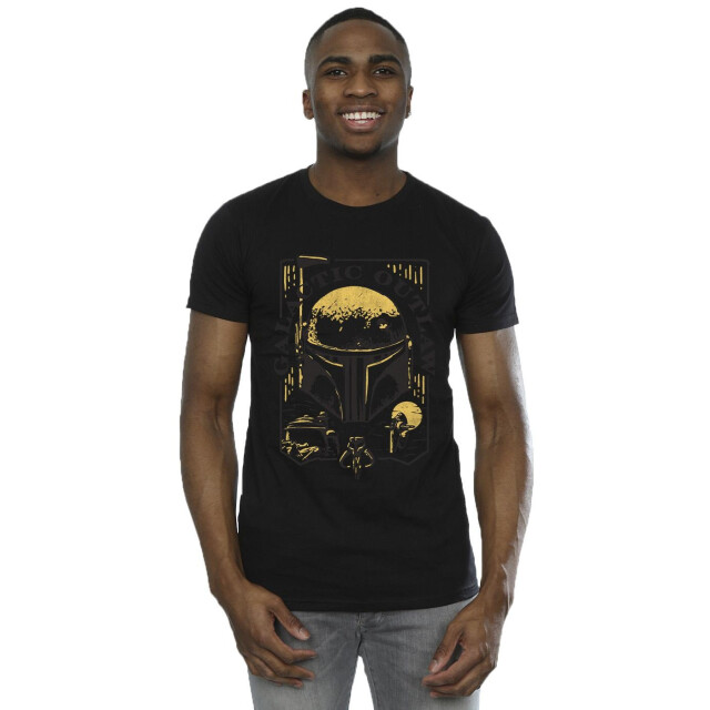 Li-cense Star wars: the book of boba fett heren galactic outlaw distress t-shirt UTBI51818_black large