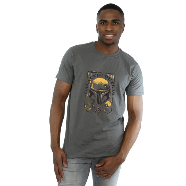 Li-cense Star wars: the book of boba fett heren galactic outlaw distress t-shirt UTBI51818_charcoal large