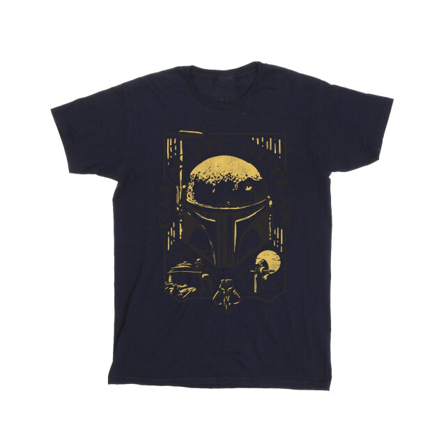 Li-cense Star wars: the book of boba fett heren galactic outlaw distress t-shirt UTBI51818_navyblue large