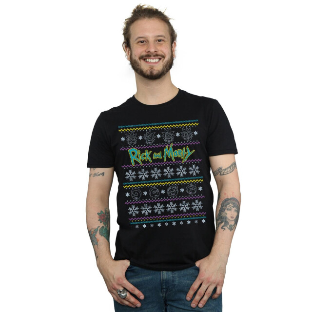 Li-cense Rick and morty heren kerstgezichten t-shirt UTBI51773_black large