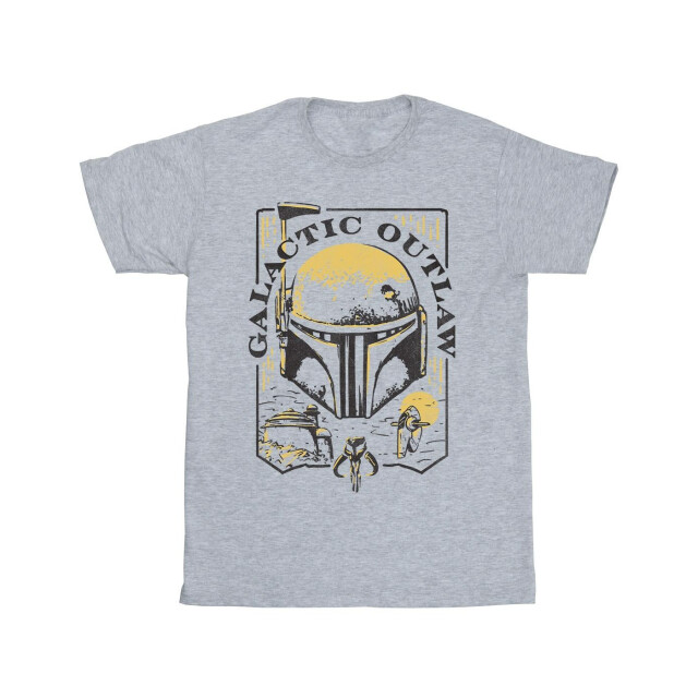 Li-cense Star wars: the book of boba fett heren galactic outlaw distress t-shirt UTBI51818_sportsgrey large