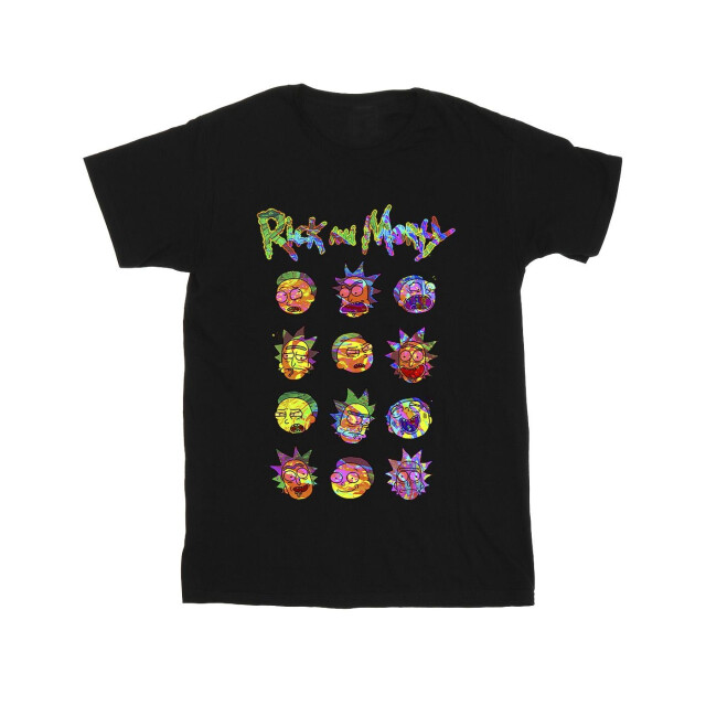 Li-cense Rick and morty heren tie dye gezichten t-shirt UTBI51781_black large