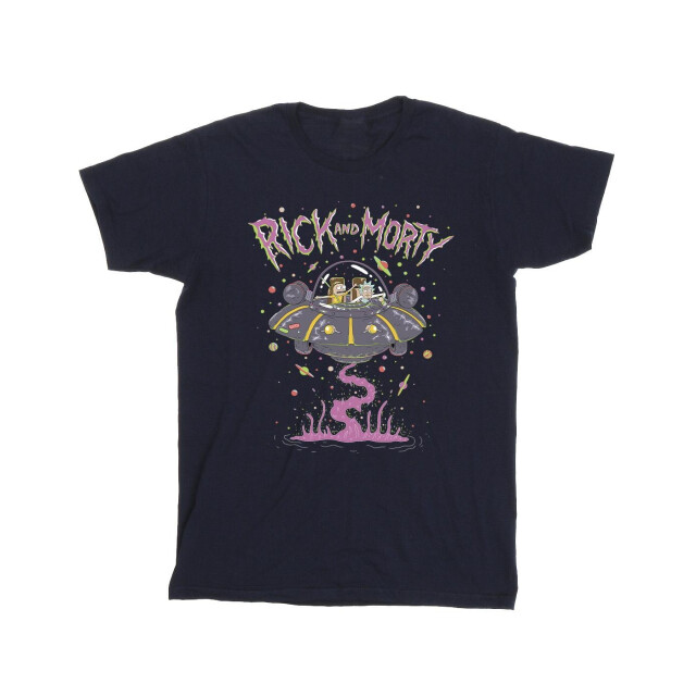 Li-cense Rick and morty heren roze ruimteschip t-shirt UTBI51775_navyblue large