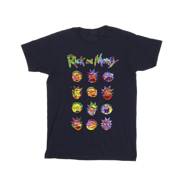 Li-cense Rick and morty heren tie dye gezichten t-shirt UTBI51781_navyblue large