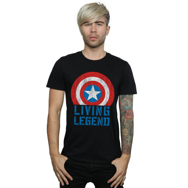 Li-cense Marvel heren captain america levende legende t-shirt UTBI51430_black large