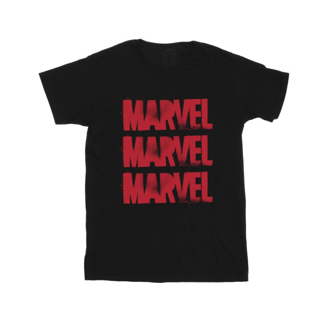 Li-cense Marvel heren rood spuitembleem t-shirt UTBI51446_black large