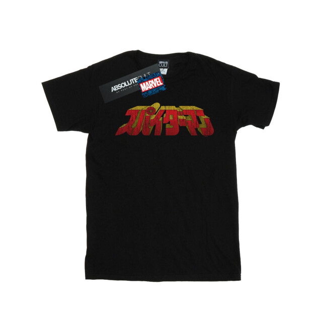 Li-cense Marvel meisjes spider-man japans logo katoenen t-shirt UTBI31653_black large
