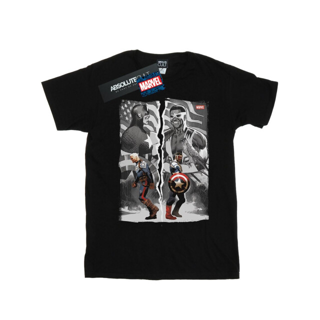 Li-cense Marvel heren falcon en captain america split t-shirt UTBI51408_black large