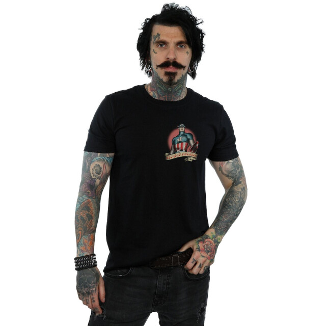 Li-cense Marvel heren captain america tattoo borst t-shirt UTBI51346_black large