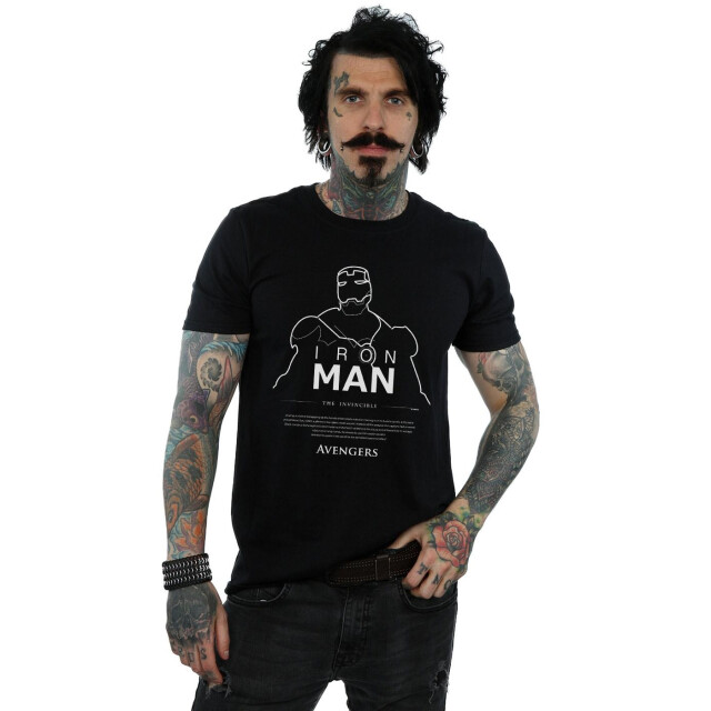 Li-cense Marvel heren iron man t-shirt met enkele lijn UTBI51320_black large