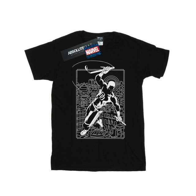 Li-cense Marvel heren daredevil silhouet t-shirt UTBI51262_black large