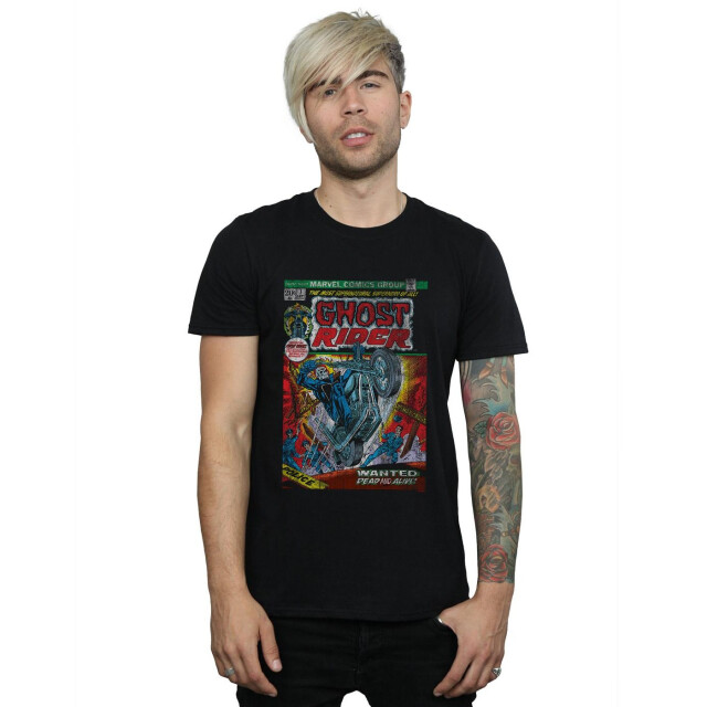 Li-cense Marvel heren ghost rider distressed comic cover t-shirt UTBI51263_black large